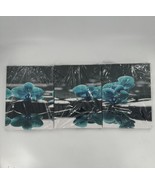 3 Panel Canvas Art Wall Decor Modern Flowers Painting Blue Orchid ... - $25.23