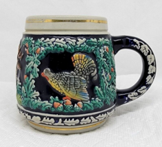 Vintage Hunting Cup Mug Stein Pheasant Stag Elk Ornate - £13.62 GBP