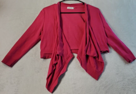 Calvin Klein Cardigan Sweater Women Size Medium Pink Knit Long Sleeve Open Front - £12.42 GBP