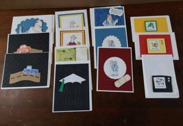 Handmade Cards w/ Envelopes Textured Set 13 Greetings Graduation Get Wel... - £17.39 GBP