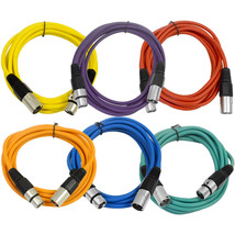 SEISMIC AUDIO (6 PACK) 10&#39; XLR Microphone Patch Cables Color Cords - £69.53 GBP