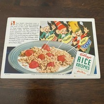 Kellogg&#39;s Rice Krispies Cereal Vintage Advertising Blotter - $12.42 CAD