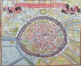 Belgium, Bruges (Brugge), town plan Tirion, 1738, Grondtekening der Stad... - $78.85