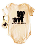100% Organic Cotton Mr. Ellie Pooh Baby Onesie with Poo Happens! Logo on... - $494.17 MXN