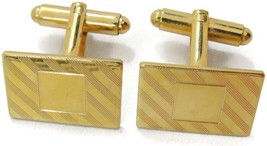 Hayward Engravable Diagonal Design 1/20 12Kt Gold Filled Cufflinks Rectangle - $39.59