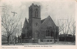 Fort Ft Morgan Colorado~First Presbyterian CHURCH~1908 Postcard - £7.22 GBP