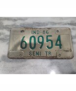 Vintage 1986 Indiana Semi Trailer License Plate 60954 Expired Green Text - $130.95 MXN