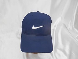 Old Vtg Nike Golf Blue Sports Cap Hat Advertising Tiger Woods Swoosh Golfer Golf - £15.63 GBP