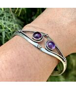 Bracciale in argento sterling 925 placcato ametista naturale, bracciale gioie... - $24.42