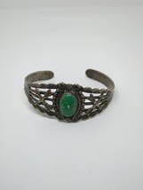 Antique Sterling Silver 925 Native American Turquoise Cuff Bracelet 6&quot; - £156.44 GBP