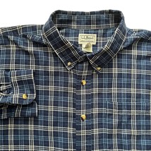 LL Bean Super Soft Cotton Shirt Blue Plaid Mens XXL Long Sleeve Button 2... - $239.60 MXN