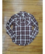 AMERICAN EAGLE Seriously Soft Western Style Snap Button Plaid Shirt Men&#39;... - £14.61 GBP