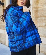 Juicy Couture Mod Royal Tartan Plaid Coat Puffer Blue ( XS ) - £104.51 GBP