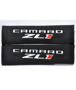 2 pieces (1 PAIR) Chevy Camaro ZL1 Embroidery Seat Belt Cover Pads Black... - £13.36 GBP
