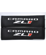 2 pieces (1 PAIR) Chevy Camaro ZL1 Embroidery Seat Belt Cover Pads Black... - $24.60 CAD
