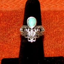 Antique 925 Stirling Silver Blue Turquoise Gemstone ring Size 5.5 Southw... - £19.36 GBP