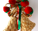 Wicker Bells Unique Christmas Hanger OOAK - $6.92