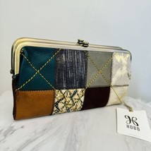 HOBO LAUREN Clutch Leather Wallet In Mixed Patchwork   Print, Multi Colors, NWT - £143.49 GBP