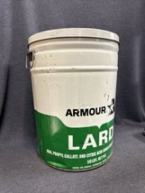 Vintage Armour Star Pure Lard 50 Lbs. Tin Bucket Pail Damaged - $14.85