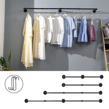 71 Clothing Rack Wall Mount Clothes Rail Garment Hanger Bar Laundry Dryi... - $60.99