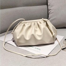 New Women Bags Fashion Cloud bag Soft PU Leather Madame Bags Solid Color  Slant  - £53.10 GBP