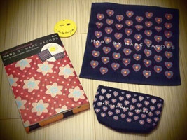 MMJ Marc By Marc Jacobs Mirror Pouch Cosmetic Bag Hand Towel 3 pcs with Book Set - £20.39 GBP