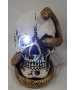 Happy Halloween Light Up Skull With Snake Tabletop Decor - $709.28 MXN