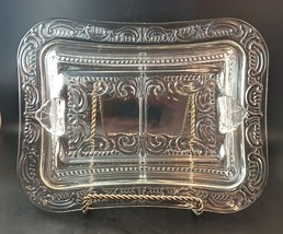 Antique 1890’s Clear Glass Divided Covered Serving Dish, Raised Pattern ... - $58.00