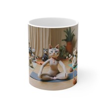 Ceramic Mug Cat Yoga Lovers Gifts for Cat Lovers Yogi Claymation Cute Gi... - £11.98 GBP