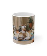 Ceramic Mug Cat Yoga Lovers Gifts for Cat Lovers Yogi Claymation Cute Gi... - £11.78 GBP
