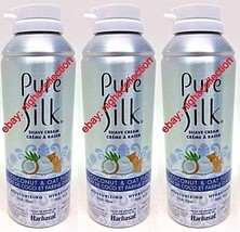 LOT 3 x Pure Silk Shave Cream Coconut &amp; Oat Flour Soothes Skin 5 oz (142... - $371.47 MXN
