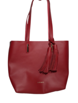 Joy&amp;Iman Red Leather Tote Bag with Removable Insert/Organizer  12&quot; x 14&quot; - £15.19 GBP