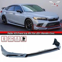 For 2022-2024 Honda Civic Yofer V3 Sonic Gray Front Bumper Lip Splitter Kit - $154.88