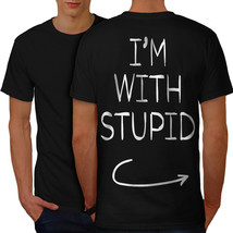With Stupid Sarcasm Funny Shirt Funny Word Men T-shirt Back - £10.35 GBP