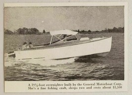 1957 Magazine Photo General Motorboat Corp. 19 1/2 Ft Overnighter Boats - £7.25 GBP