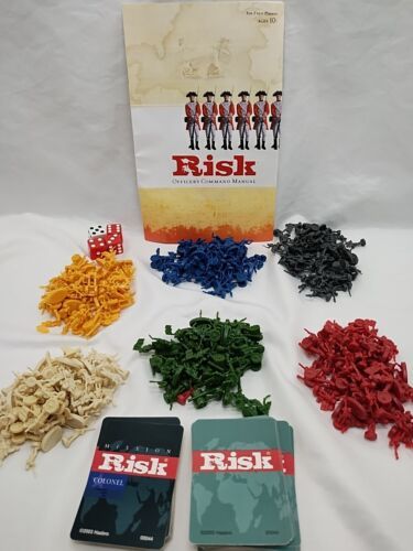 Set Of (6) Risk 2003 Player Pieces Rules And Territory Cards *Missing 2 Figures* - $19.79