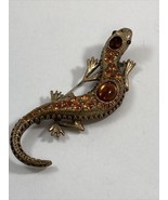 Vintage 4 Inch Tara Lizard Brooch Enameled Rhinestone Salamander KJL Reb... - $60.98 CAD