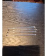 Lot Of 5 Vintage Clear Glass Swizzle Sticks Cocktail Drink Stirrers Barw... - $13.95