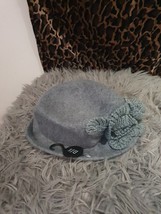 BNWT NEXT Womens Cloche Retro Style Grey Wool Hat -Knitted Flower Peaky Blinders - £15.23 GBP
