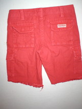 New Boys NWT $98 True Religion Brand Jeans 10 Cargo Shorts Red Girls Raw Edge - £77.79 GBP