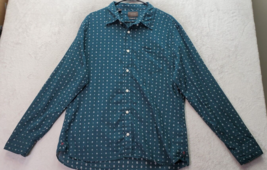 JACHS New York Shirt Mens Large Green Polka Dot Classic Fit Collared Button Down - £14.83 GBP