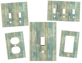 BLUE BEACH WOOD Home Decor Light Switch Plates and Outlets Home Decor - £5.65 GBP+