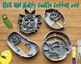 Rick and Morty Set of 4 Cookie and Fondant Cutters | Pickle and lemon - £3.97 GBP+