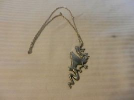 Pewter Dragon With Wings and Chain Link Necklace - $40.00
