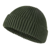 Cuff Beanie Knit Hat Cap Slouchy Skull Ski Men Women Plain Winter Army G... - £10.35 GBP