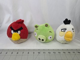 Angry Birds Plush Lot Red White Green Pig Commonwealth Stuffed Animal Toy - £23.91 GBP