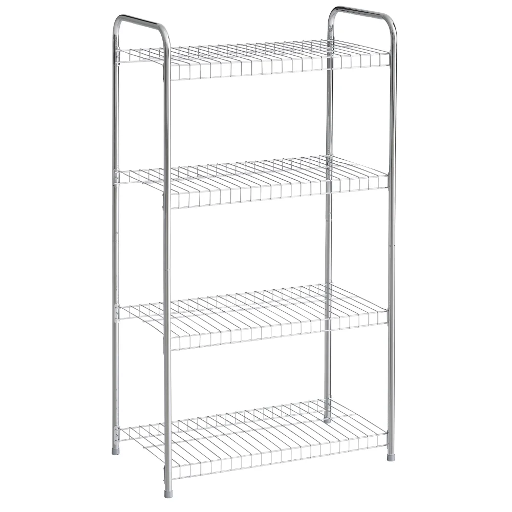Freestanding 4-Tier Multipurpose Wire Shelving Unit, Satin Nickel. For Closet Or - £67.83 GBP