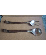 VINTAGE TAXCO MEXICO STERLING SILVER ROSEWOOD SALAD SERVERS CIRCA 1940 - $205.63 CAD