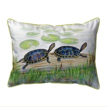 Betsy Drake Two Turtles Large Indoor Outdoor Pillow 16x20 - £37.59 GBP