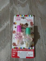 Candy Land Cosmetic Set 2 Pc Lip Gloss Wands &amp; 5 Body Tattoos Strawberry Vanilla - £6.07 GBP